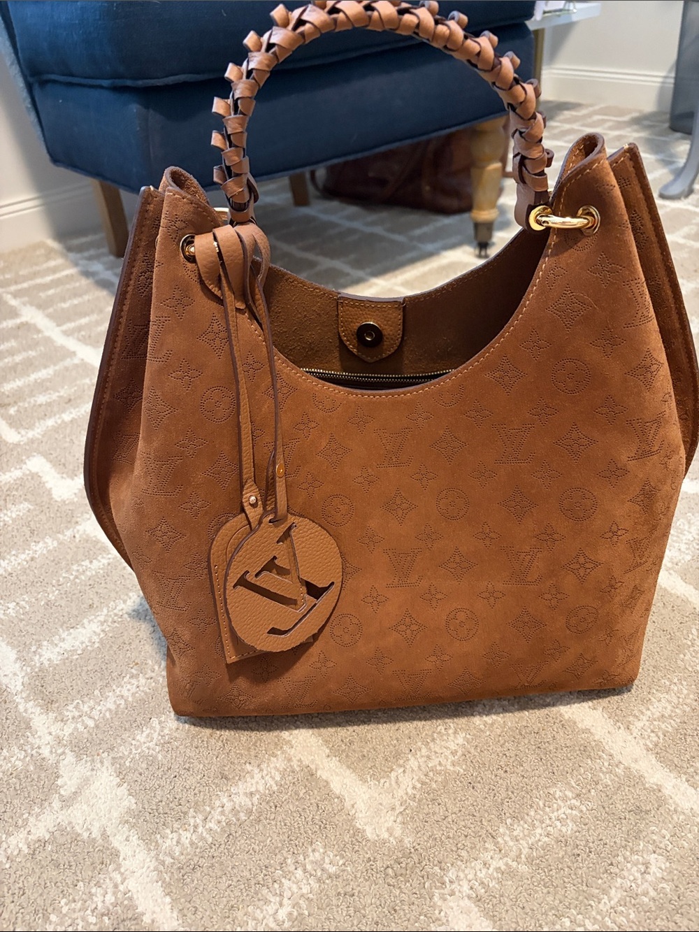 LV Caramel Color Suede Bag - Picture 3 of 15